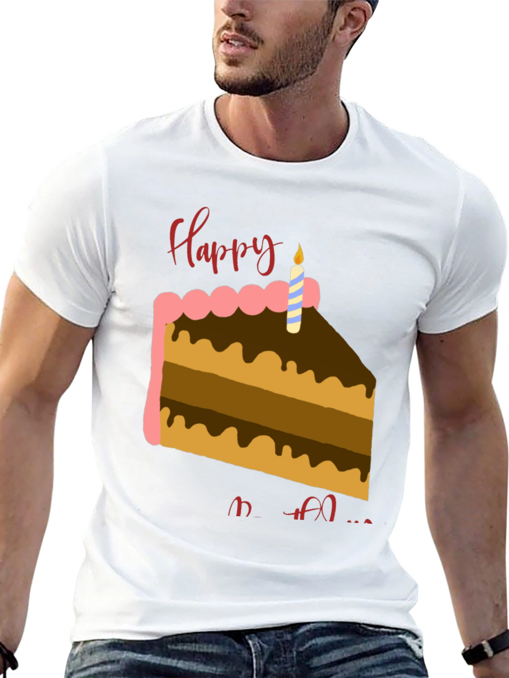 Happy Birthday Cake Graphic T-Shirt