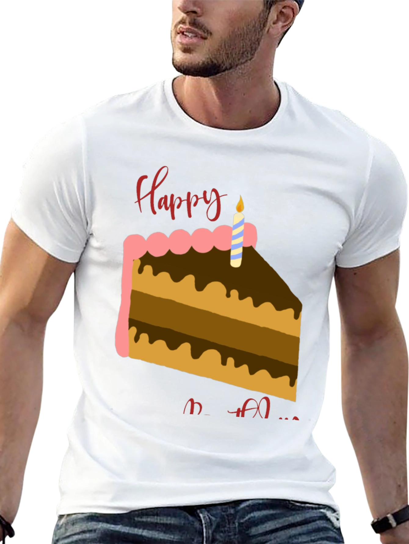 Happy Birthday Cake Graphic T-Shirt
