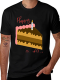 Happy Birthday Cake Graphic T-Shirt