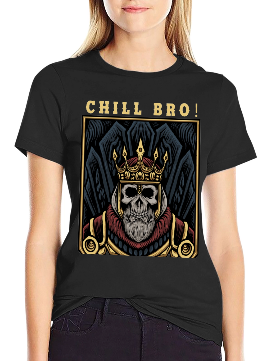Chill Bro Skeleton King Graphic T-Shirt