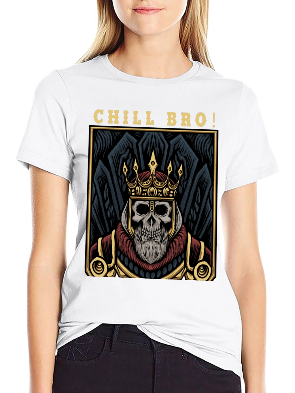 Chill Bro Skeleton King Graphic T-Shirt