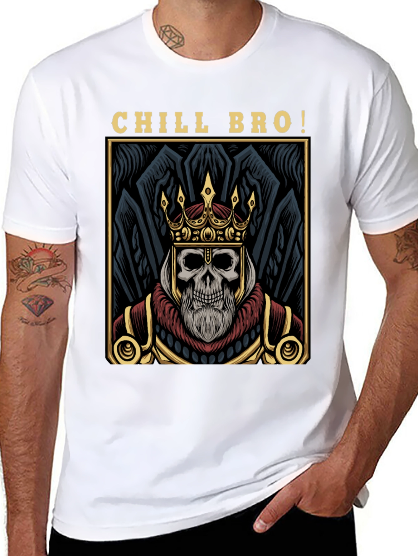 Chill Bro Skeleton King Graphic T-Shirt