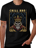 Chill Bro Skeleton King Graphic T-Shirt