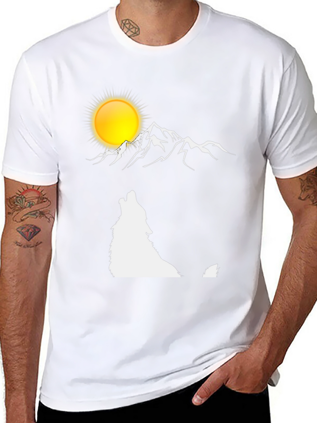 Wolf Moon Mountain Graphic T-Shirt