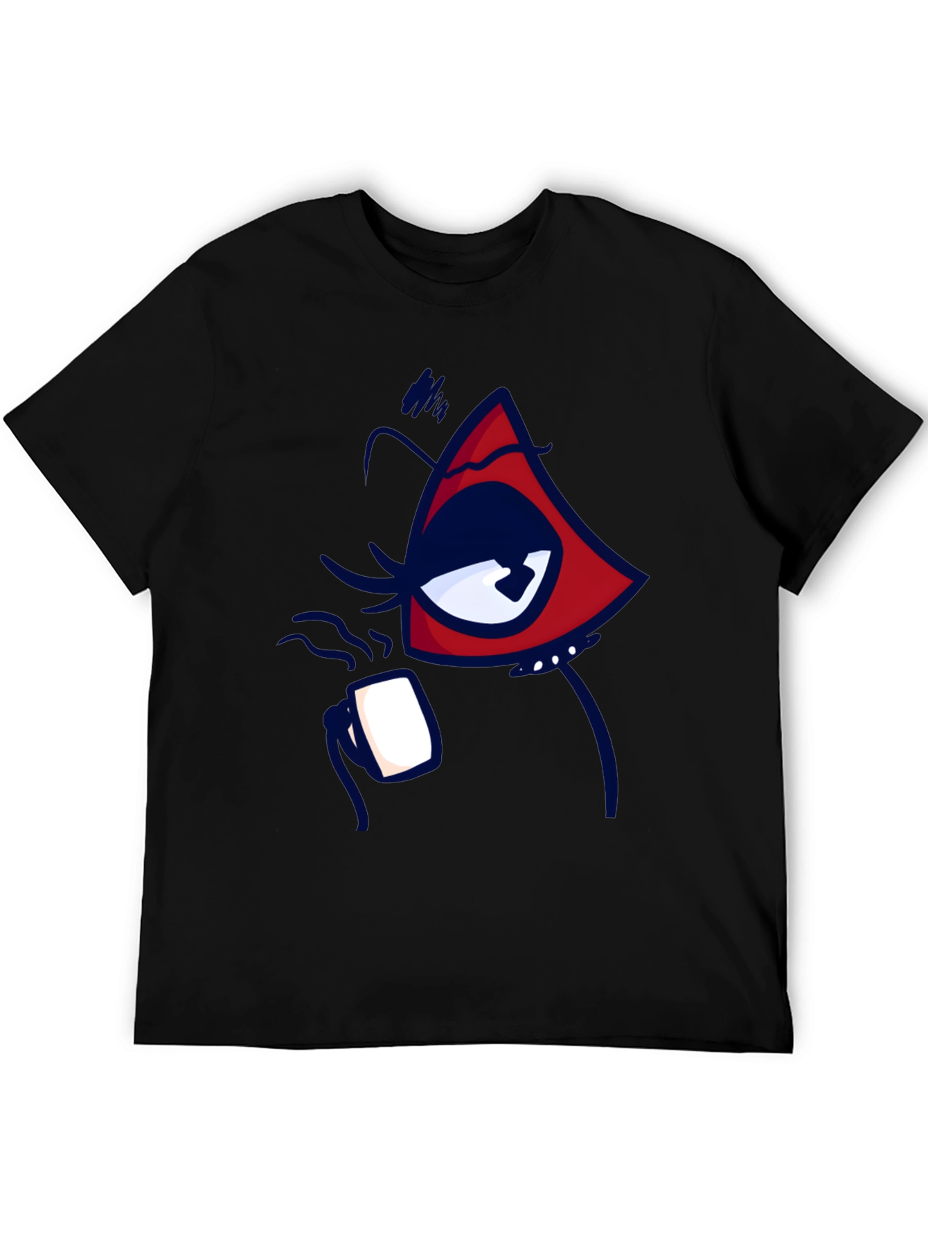 Eye Catching Graphic Tee - Black Cotton Blend