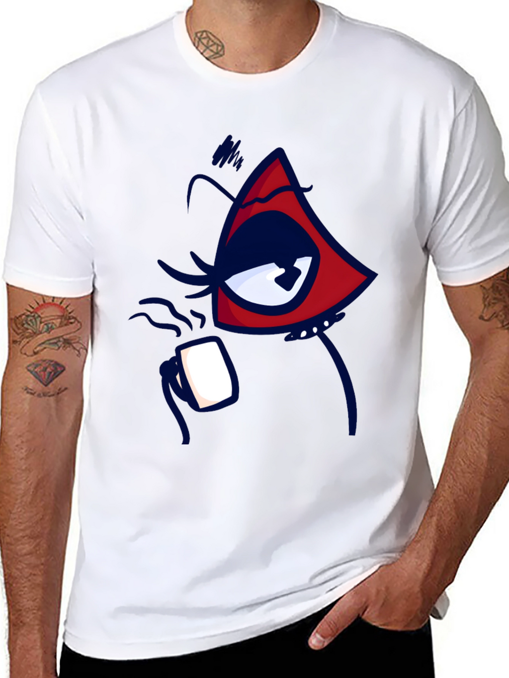 Eye Catching Graphic Tee - Black Cotton Blend