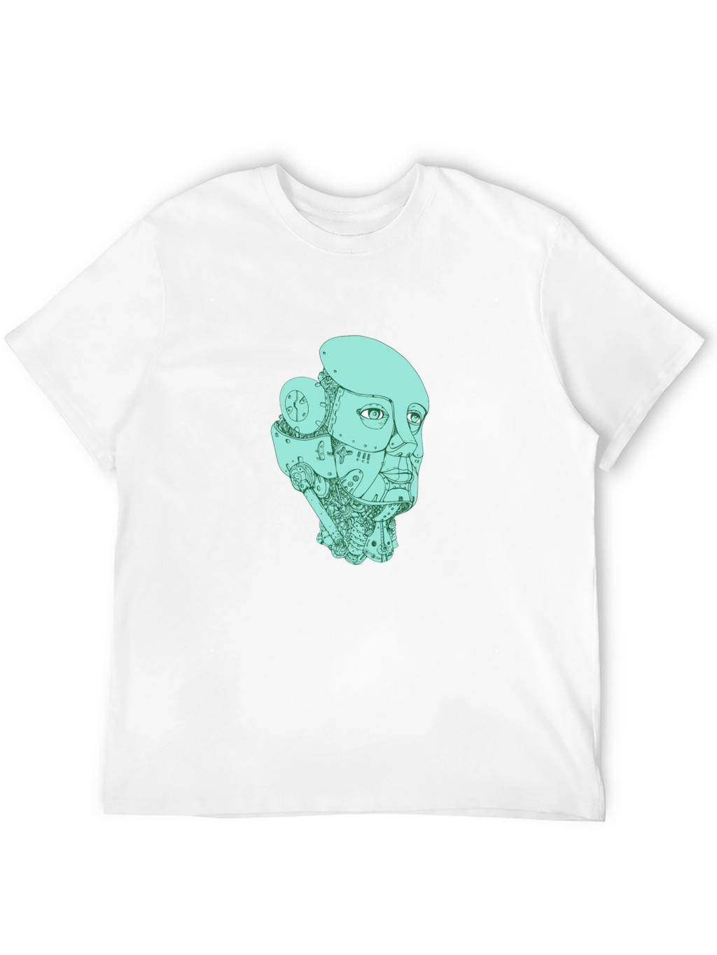Robot Head Graphic T-Shirt - Black