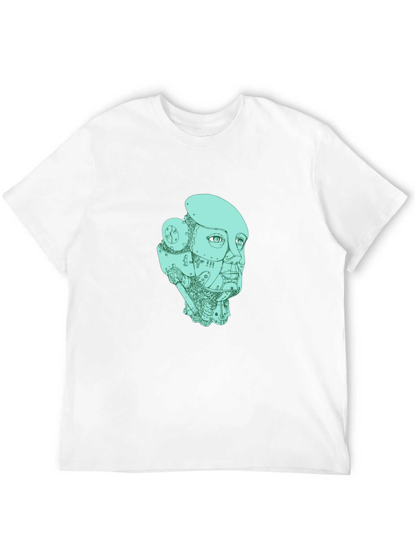 Robot Head Graphic T-Shirt - Black