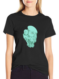 Robot Head Graphic T-Shirt - Black