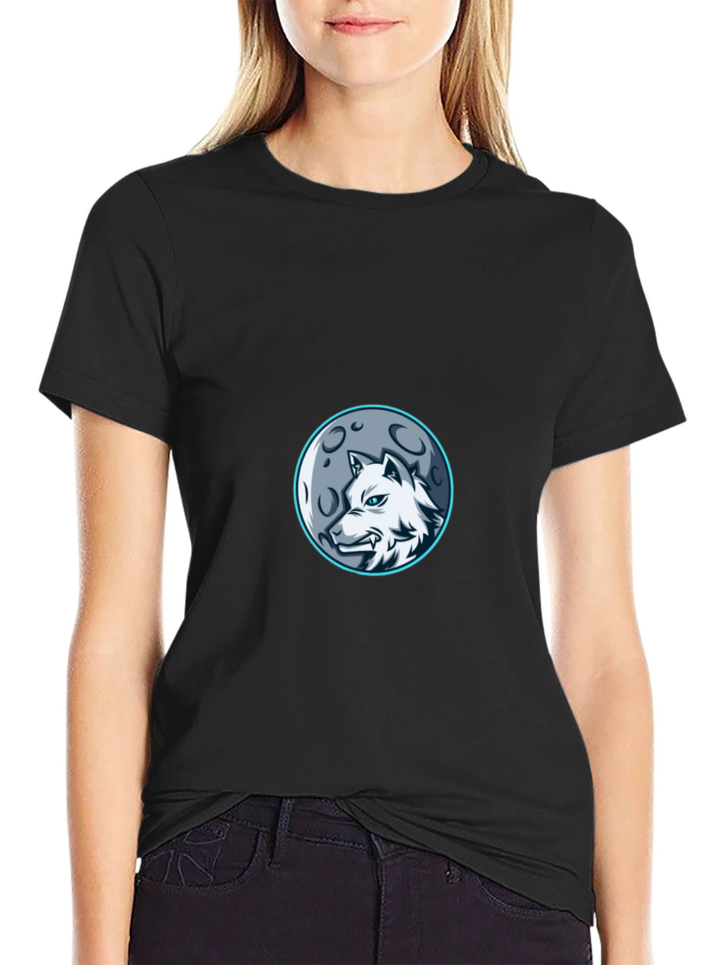 Wolf Moon Graphic Tee - Stylish Black T-Shirt