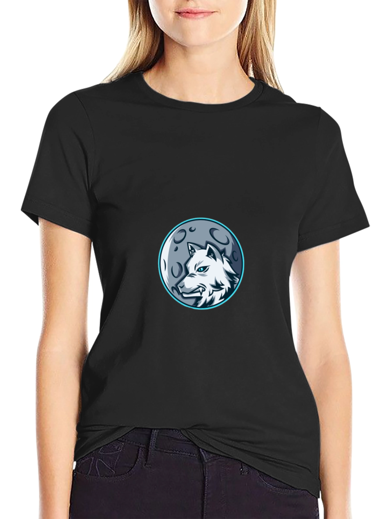 Wolf Moon Graphic Tee - Stylish Black T-Shirt