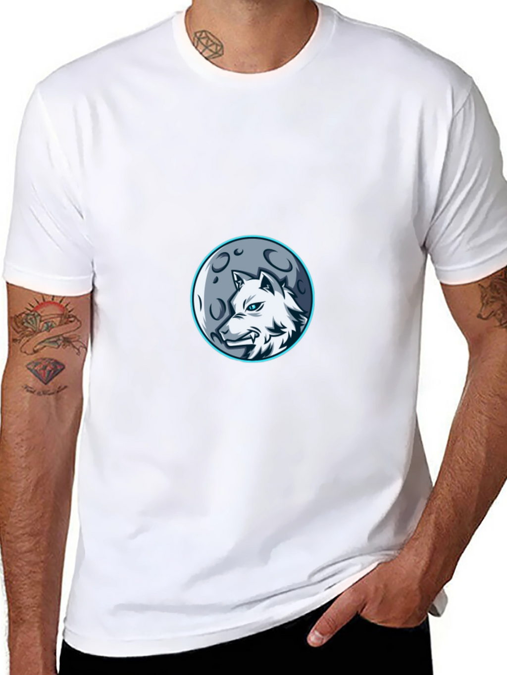 Wolf Moon Graphic Tee - Stylish Black T-Shirt