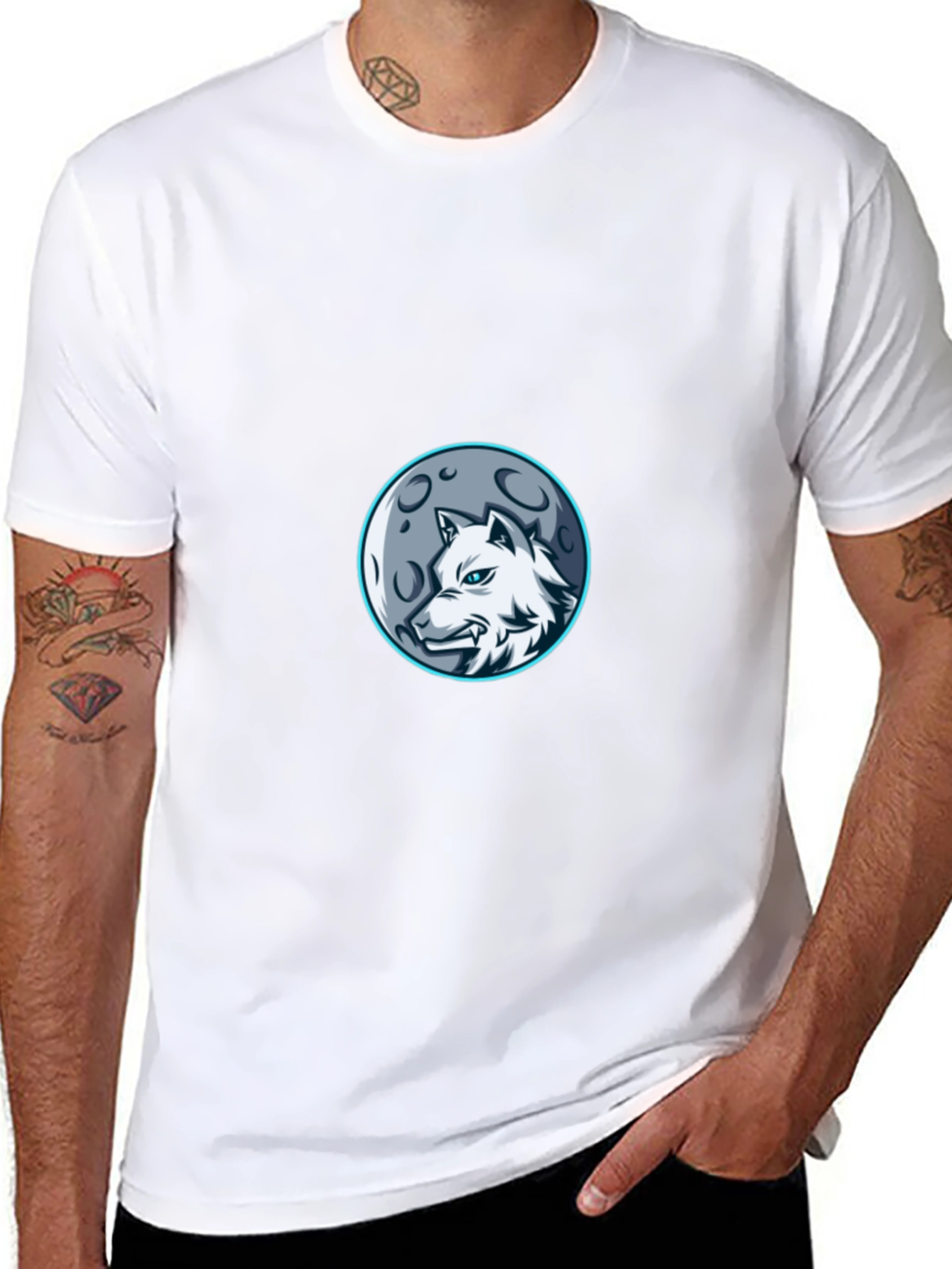 Wolf Moon Graphic Tee - Stylish Black T-Shirt
