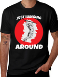Just Hanging Around Mens Black Graphic Tee