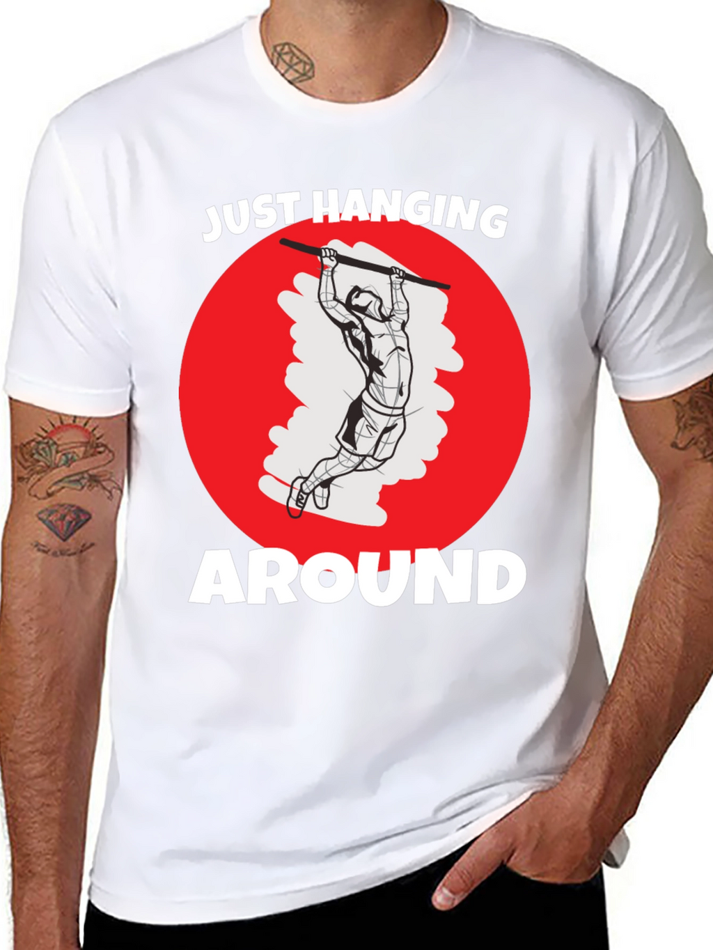 Just Hanging Around Mens Black Graphic Tee