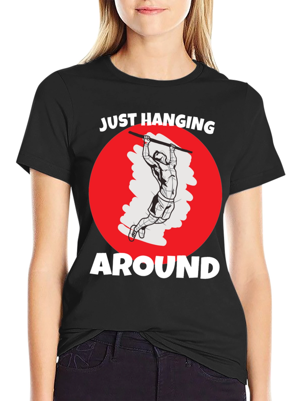 Just Hanging Around Mens Black Graphic Tee