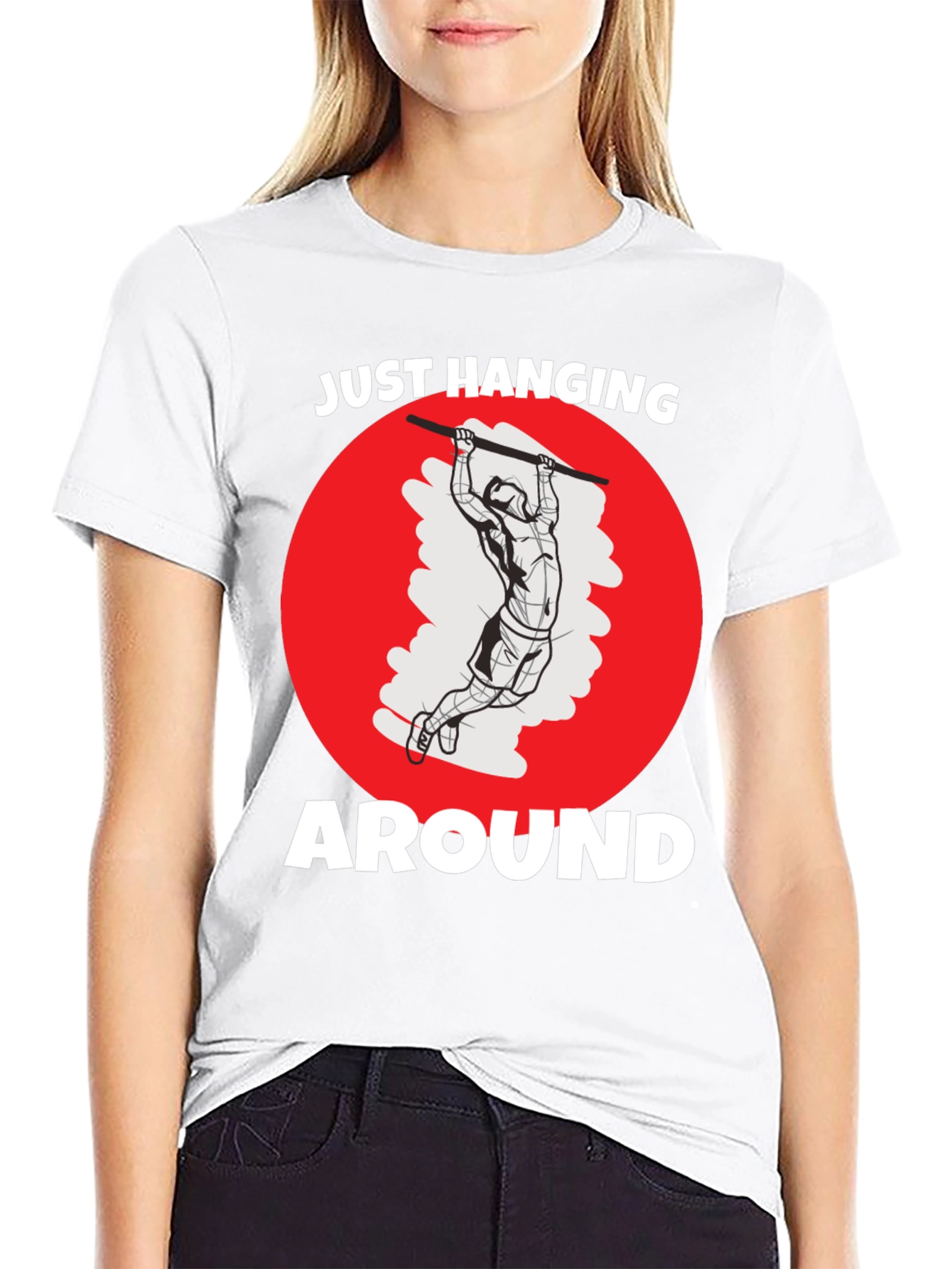 Just Hanging Around Mens Black Graphic Tee