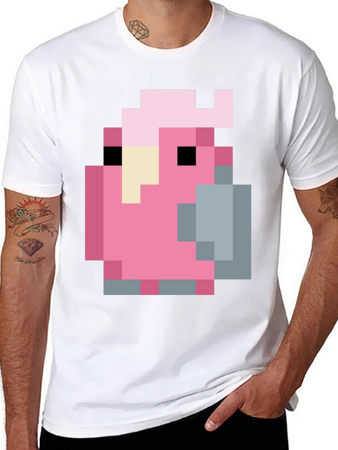 Pixel Bird Graphic Tee - Retro Gaming Style