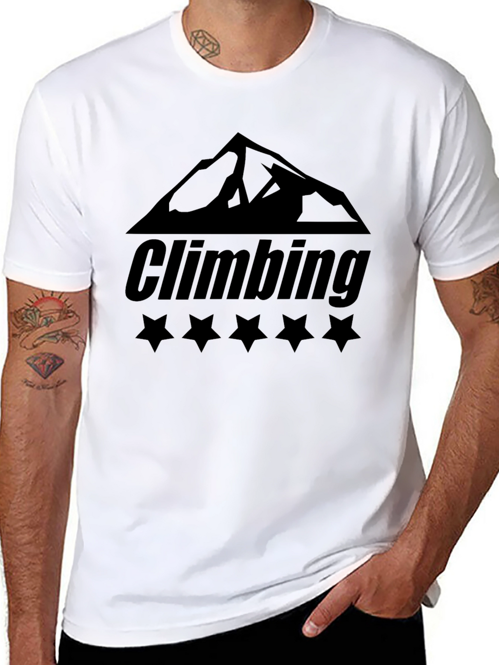 Climbing Mountain Graphic Black T-Shirt