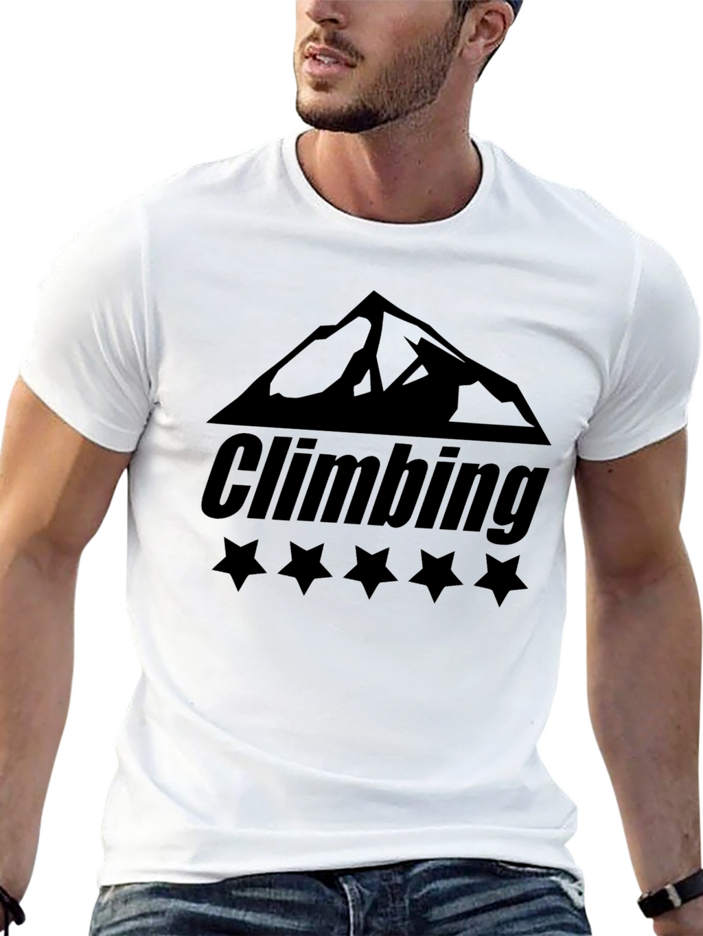 Climbing Mountain Graphic Black T-Shirt