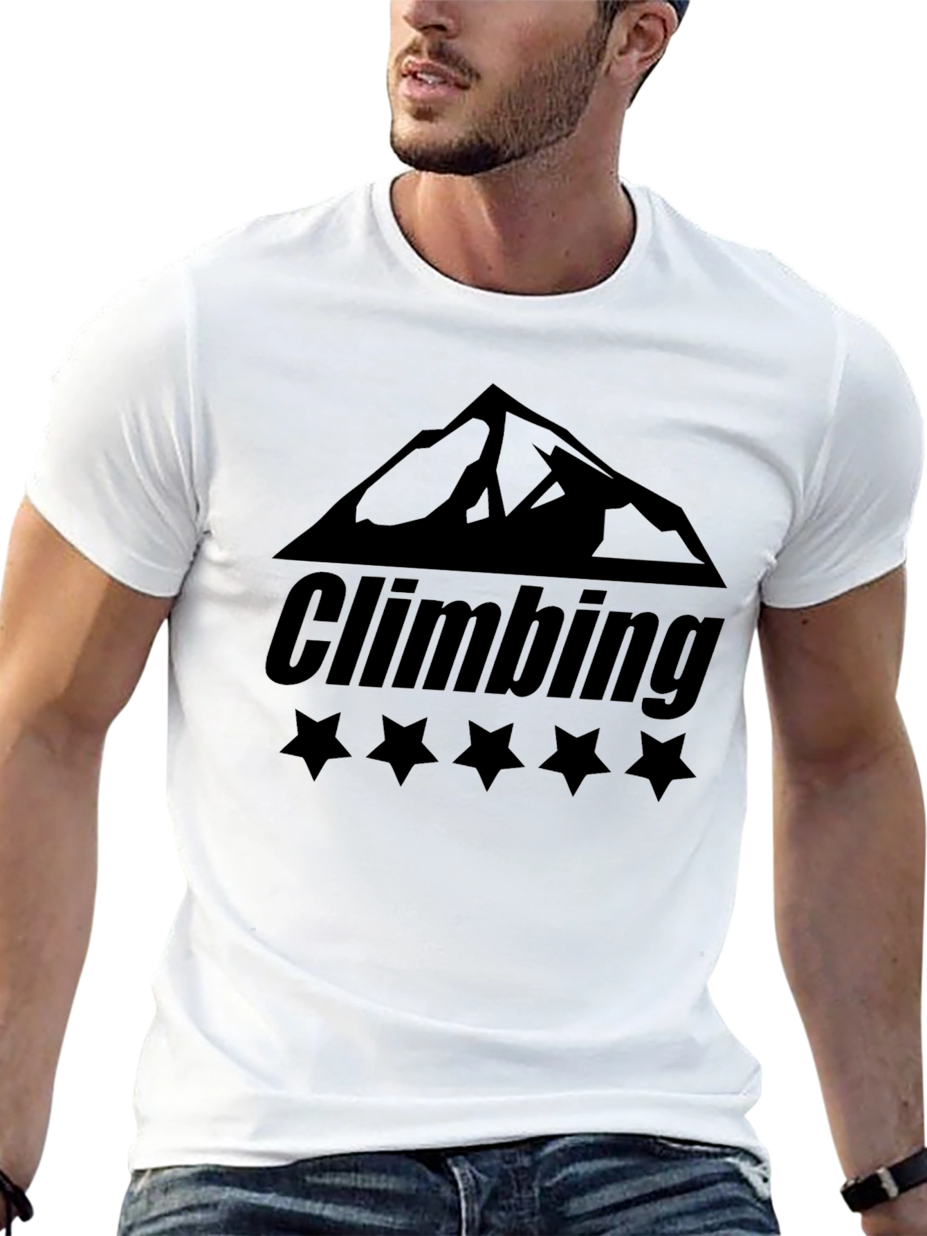 Climbing Mountain Graphic Black T-Shirt