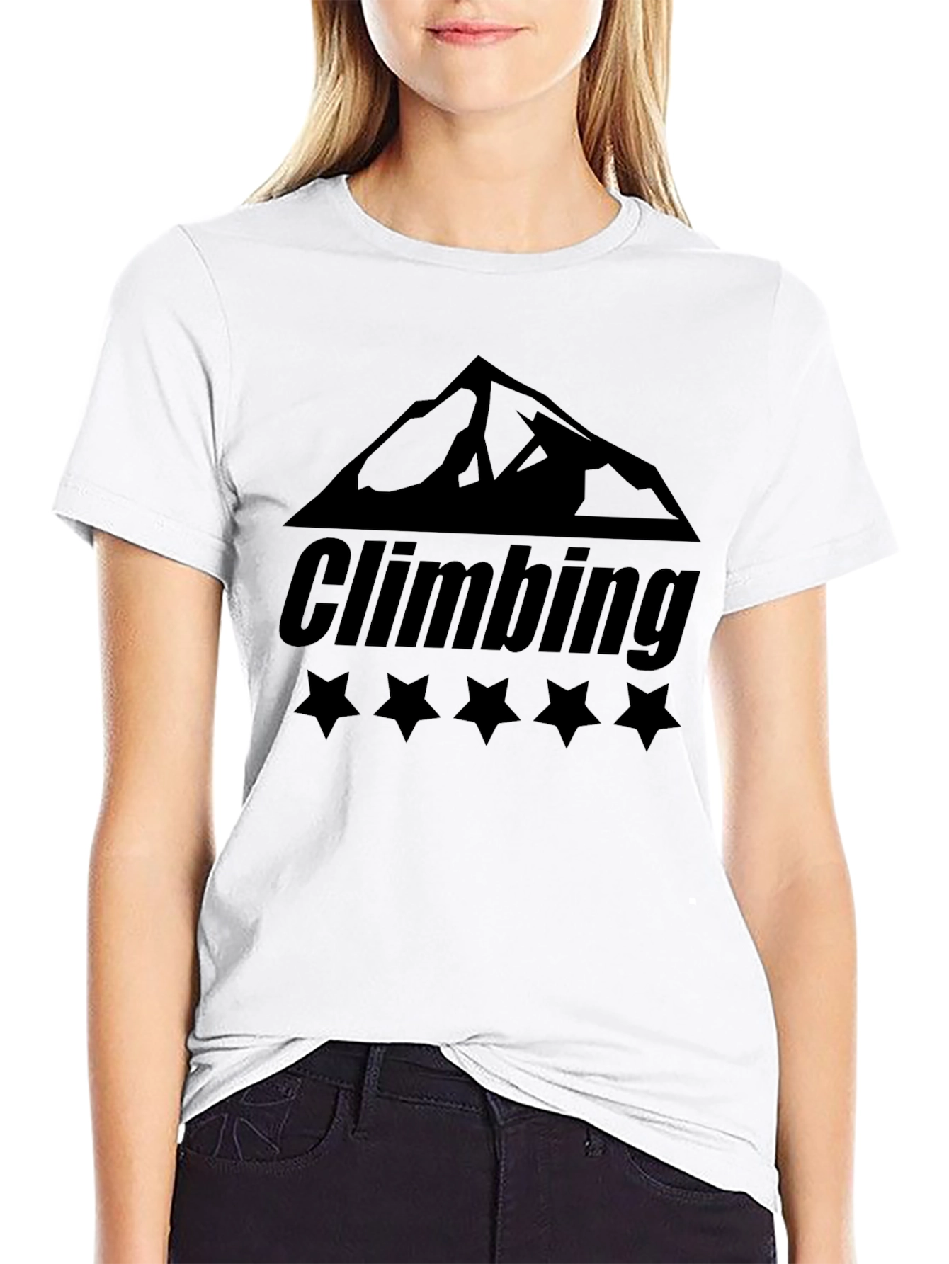 Climbing Mountain Graphic Black T-Shirt