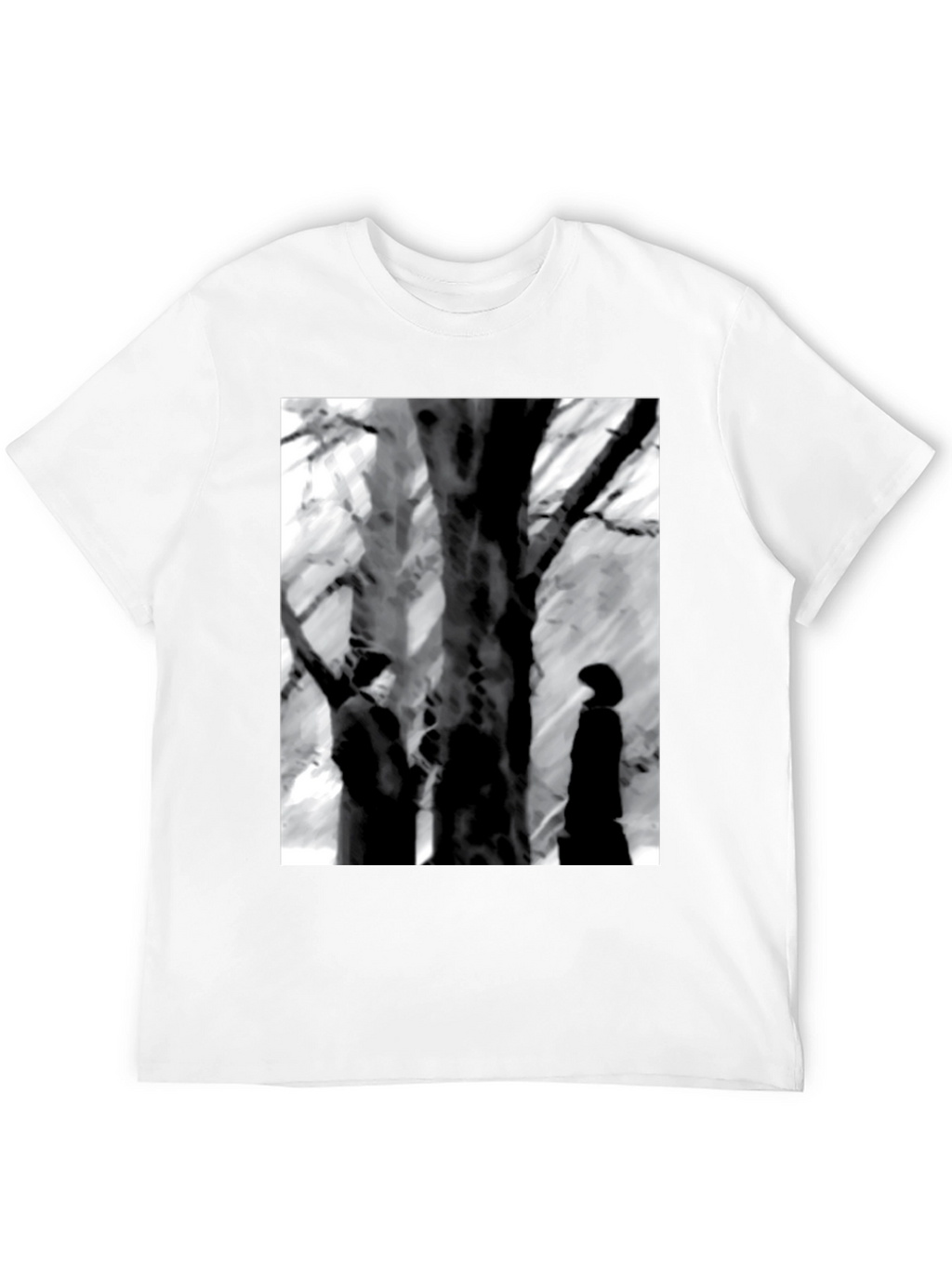 Eerie Black & White Tree Scene Graphic Tee