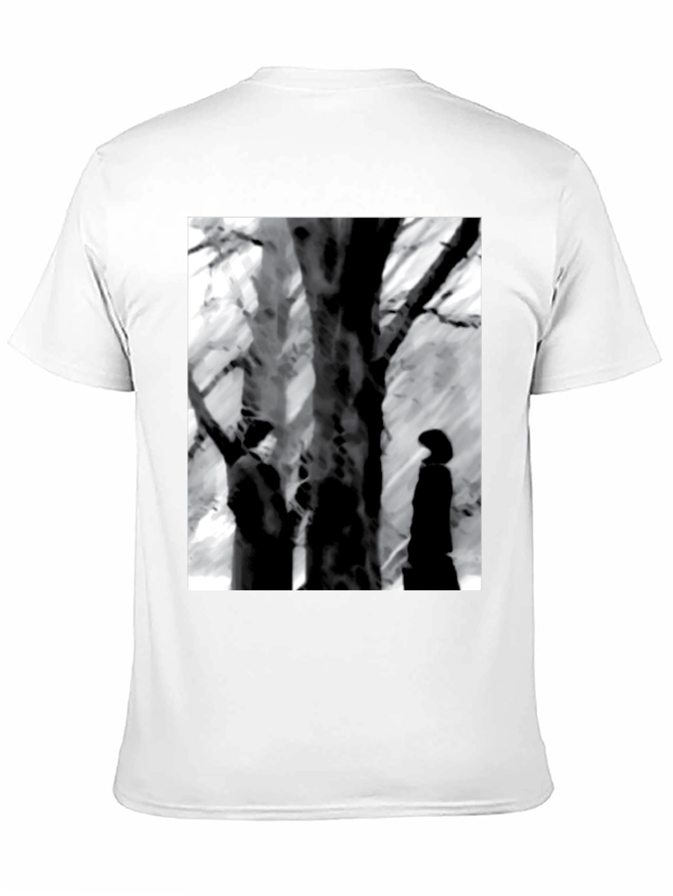 Eerie Black & White Tree Scene Graphic Tee