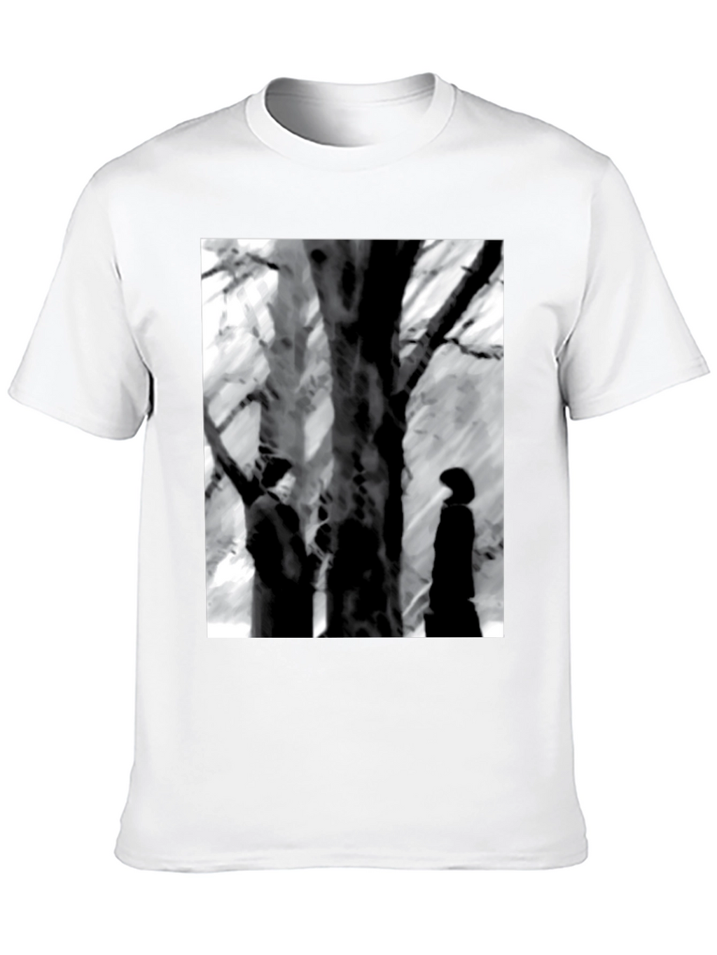 Eerie Black & White Tree Scene Graphic Tee