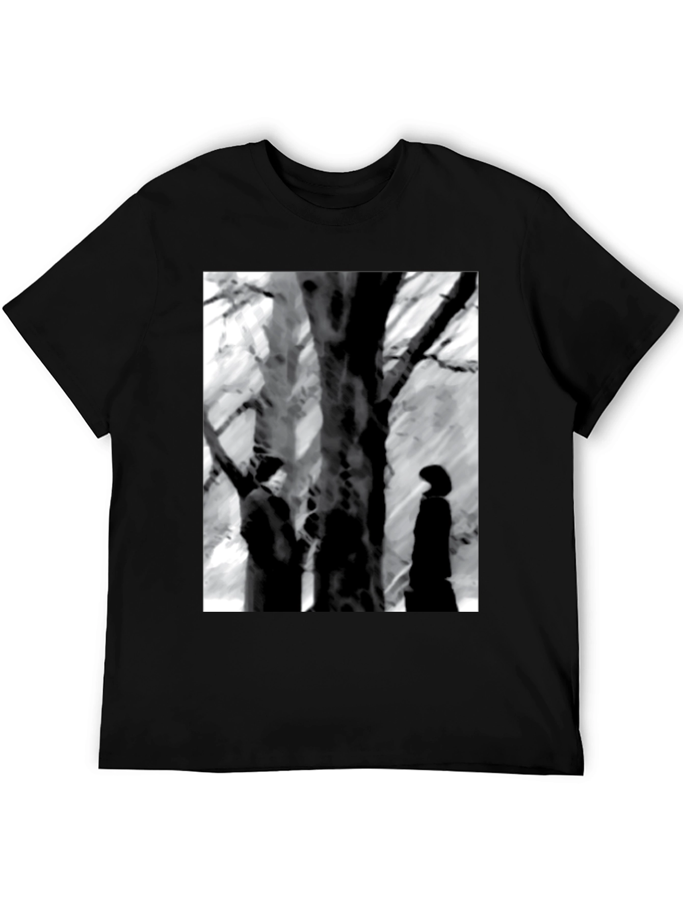 Eerie Black & White Tree Scene Graphic Tee