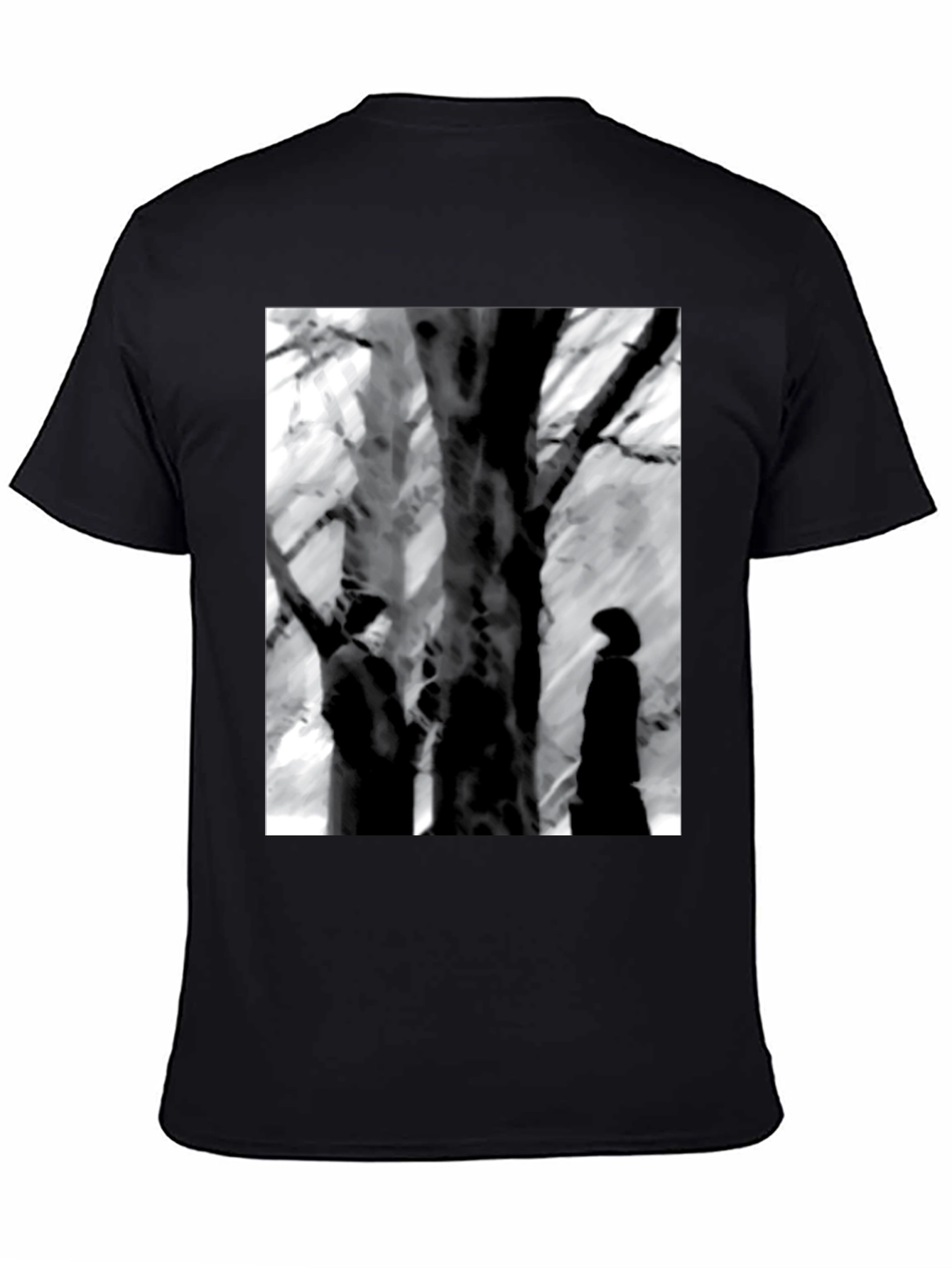 Eerie Black & White Tree Scene Graphic Tee