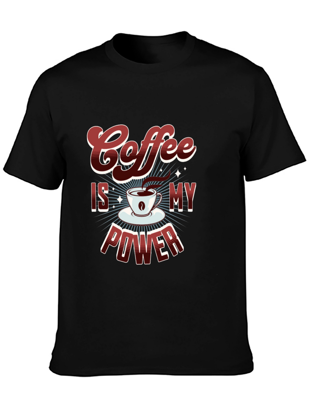 Coffee Is My Power Graphic T-Shirt - Black