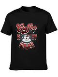 Coffee Is My Power Graphic T-Shirt - Black
