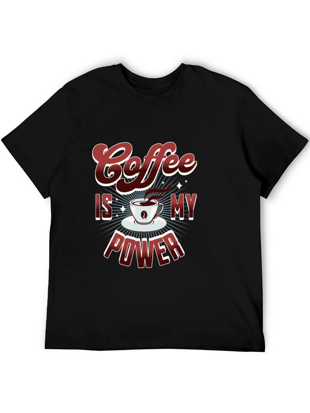 Coffee Is My Power Graphic T-Shirt - Black