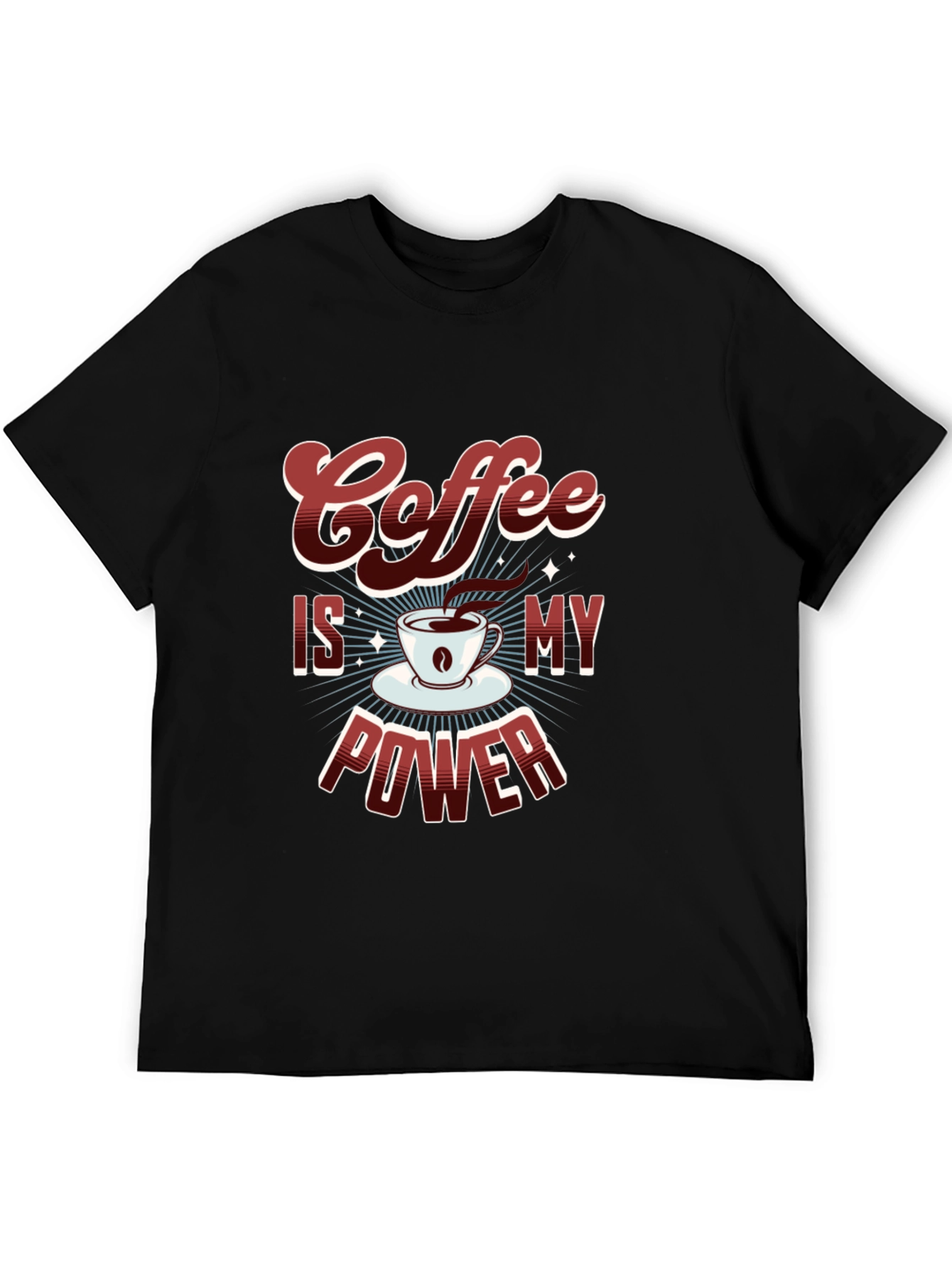 Coffee Is My Power Graphic T-Shirt - Black