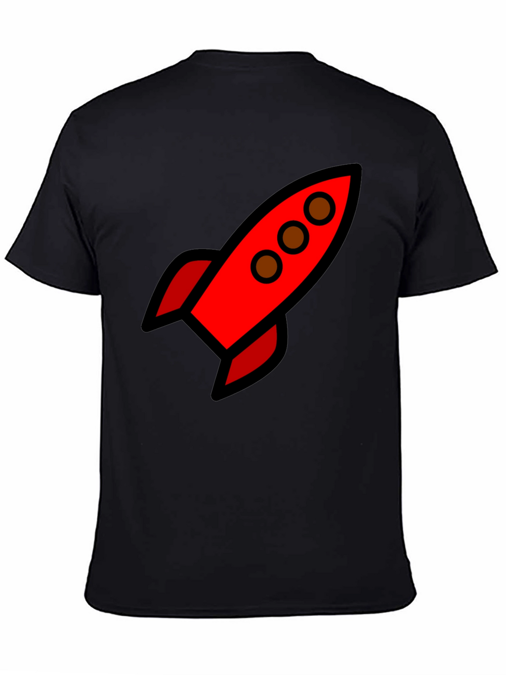 Retro Rocket Black T-Shirt