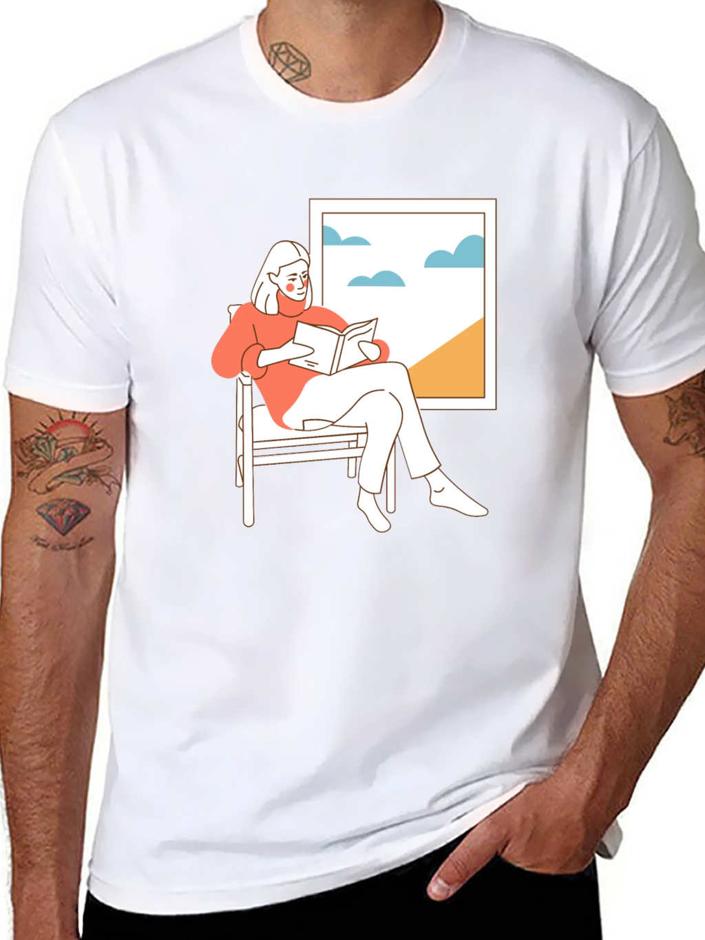 Relaxing Reader Black T-Shirt