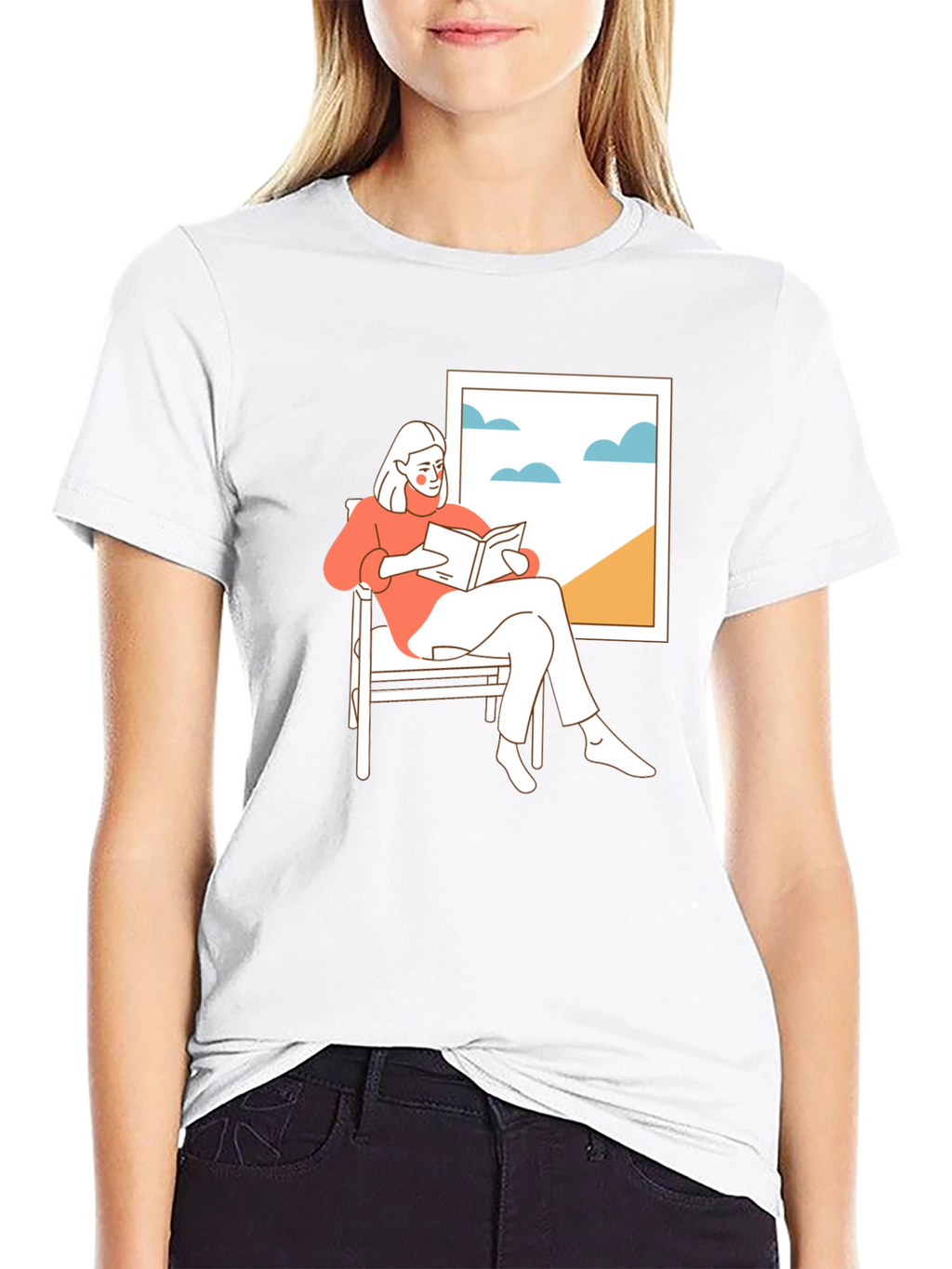 Relaxing Reader Black T-Shirt