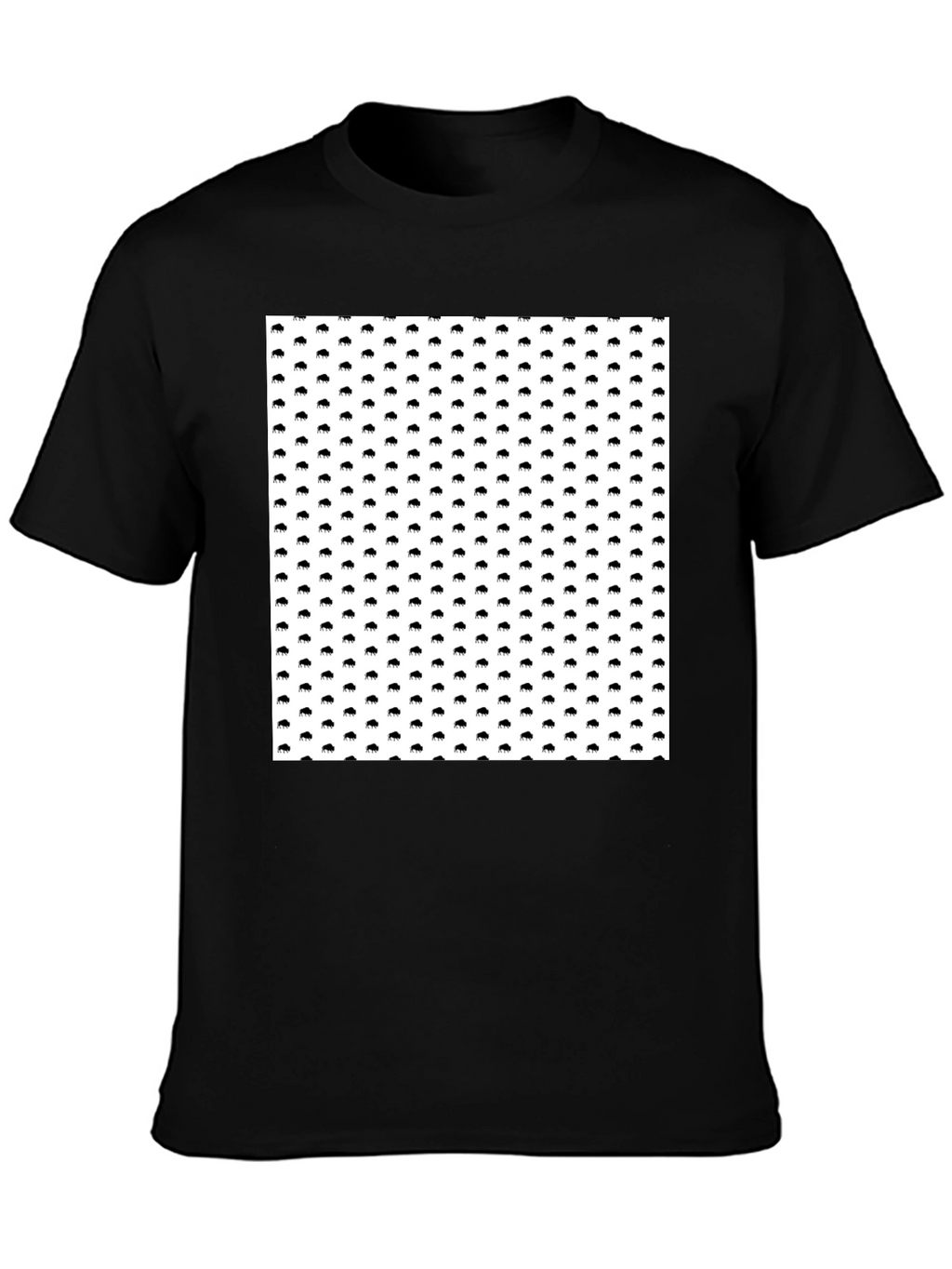 Modern Buffalo Print Black T-Shirt