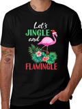 Lets Jingle and Flamingle Christmas Flamingo T-Shirt