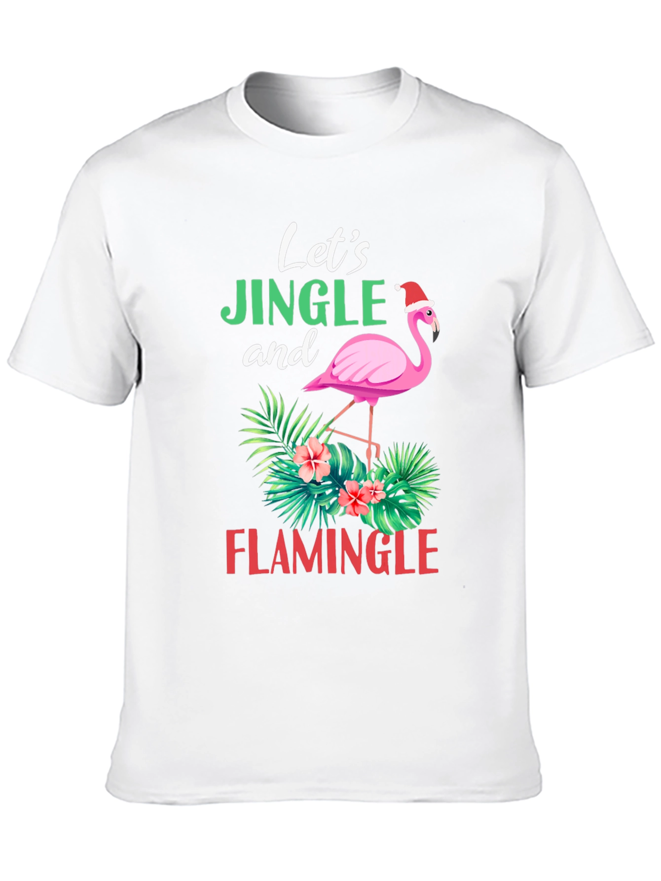 Lets Jingle and Flamingle Christmas Flamingo T-Shirt