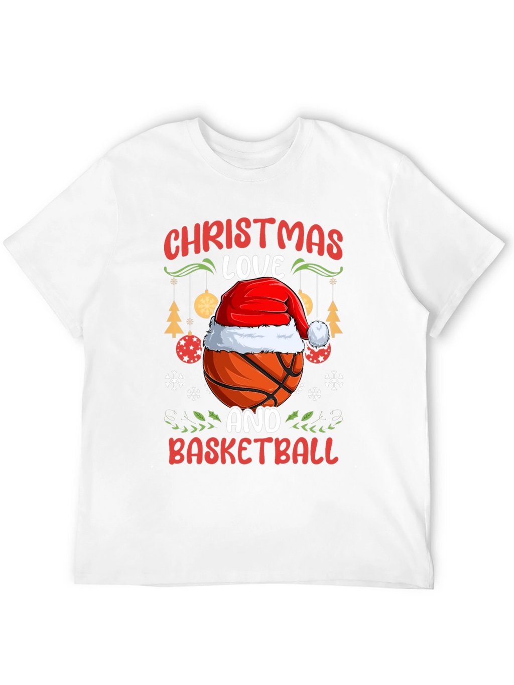 Christmas Love & Basketball Holiday Graphic Tee