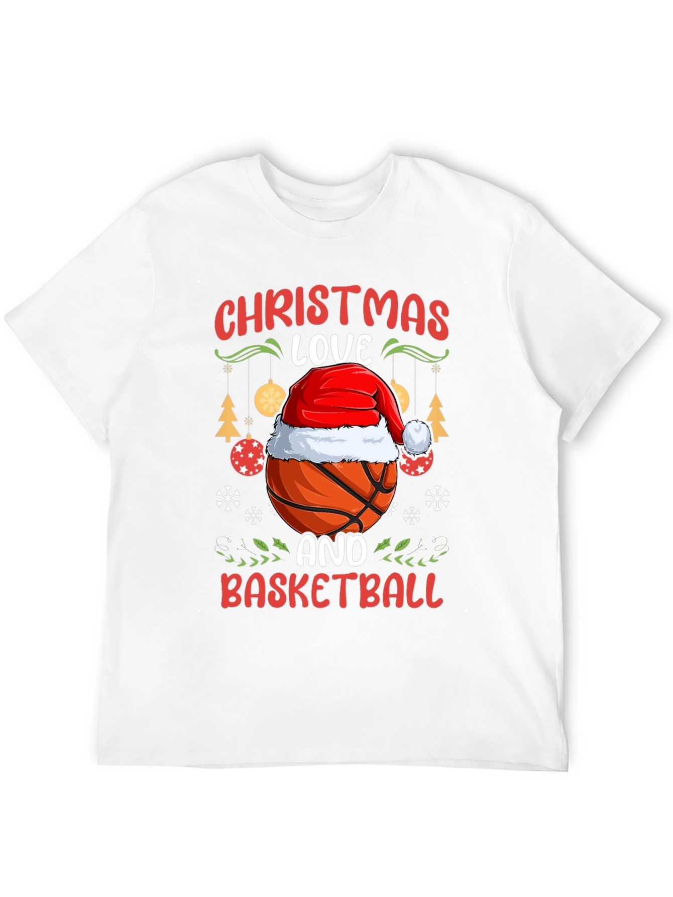 Christmas Love & Basketball Holiday Graphic Tee