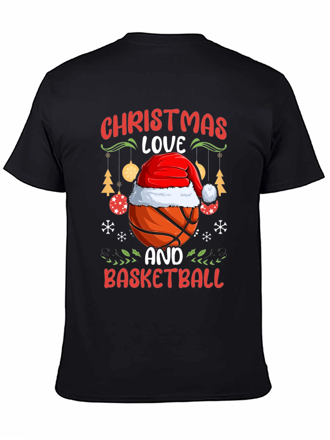 Christmas Love & Basketball Holiday Graphic Tee