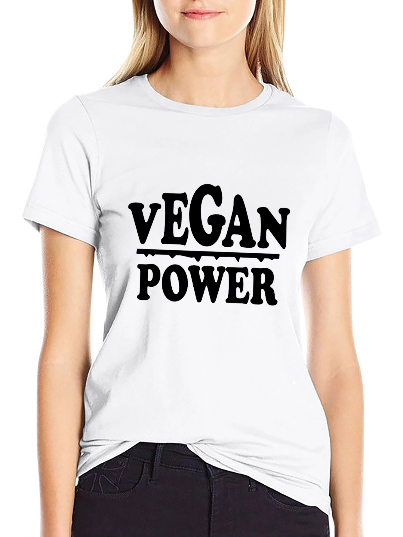 Vegan Power Graphic Tee - Black