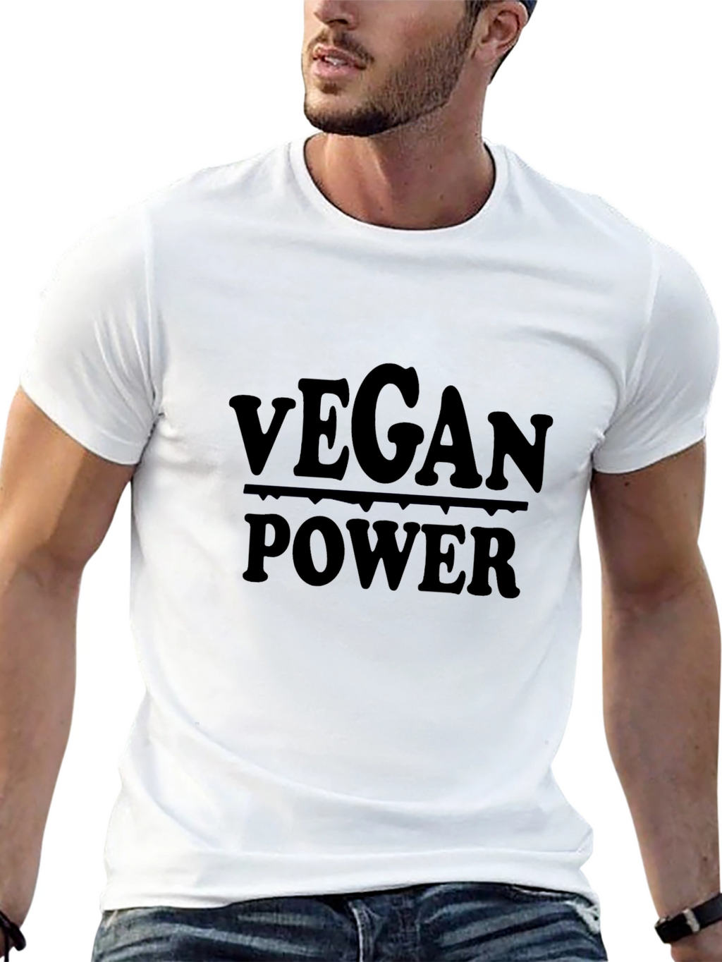 Vegan Power Graphic Tee - Black