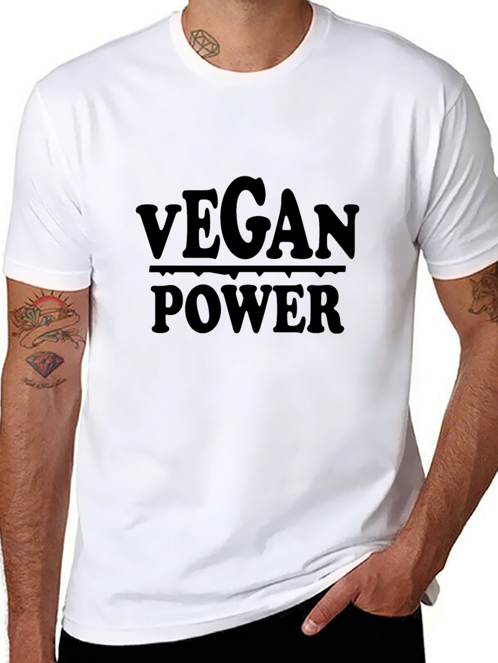 Vegan Power Graphic Tee - Black