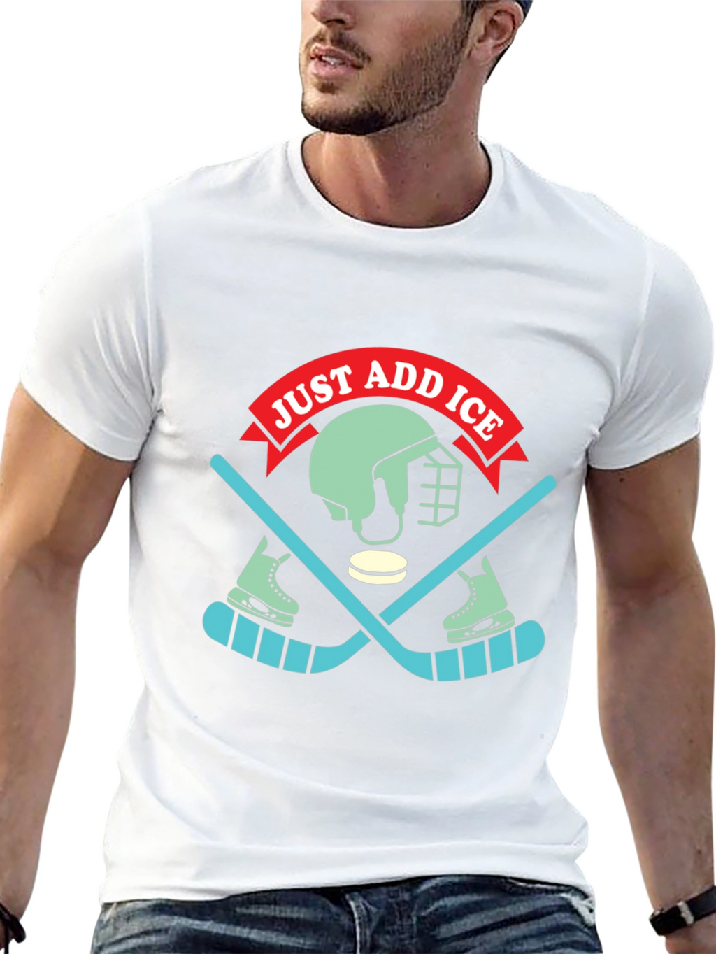 Just Add Ice Hockey Graphic T-Shirt
