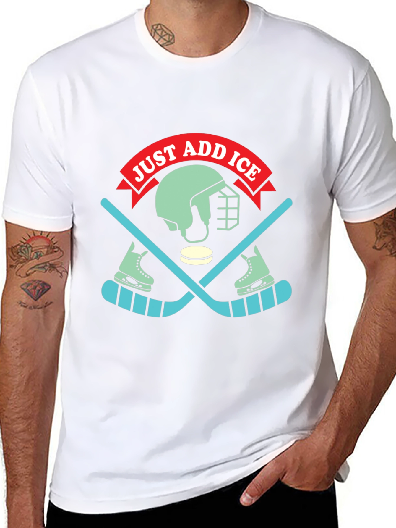 Just Add Ice Hockey Graphic T-Shirt