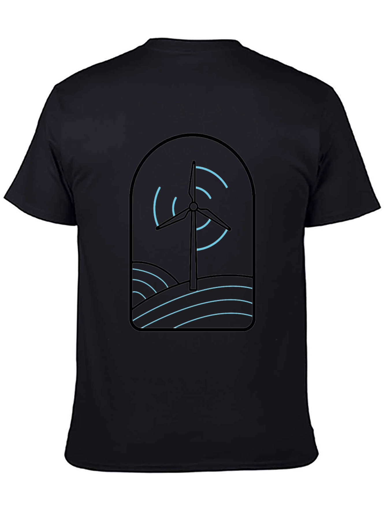 Eco Windmill Graphic Tee - Black Cotton